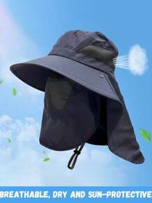 1pc Outdoor Face-Covering, Neck-Protecting Sun Protection Hat For Men And Women, Summer Large Brim Anti-UV Sun Hat, Fishing Hat, Mountaineering And Cycling Hat, Suitable For Outdoor Use. - Multicolor - View 3