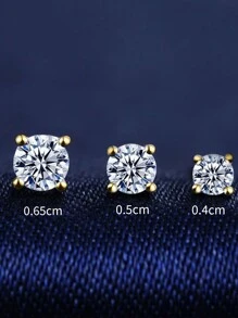 0.6-2ct莫桑石耳環，鍍鉑/鍍金，S925純銀4/6爪鑲嵌，男女款精美奢華耳釘，婚禮/晚禮服珠寶