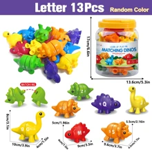 Christmas Decoration Matching Letters Color Fine Motor Toy, Double-Sided ABC Dinosaur Number Match Game , Preschool Educational Montessori Learning Toys For Boys Girls(All Random Colors) (Random Accessories) (Random Style)School, Student,Stationery,School Supplies,Montessori Toys,Games,Kids Toys - Multicolor - View 13