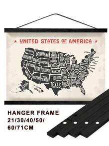 SURELIFE 1pc Black Frame Magnetic Hanger Wood Frames For Poster 21-71cm Long For Photos 30x40cm 40x50cm 40x60cm 50x70cm Canvas Painting Pictures Prints Maps Scrolls And Canvas Artwork Wall Art Decor