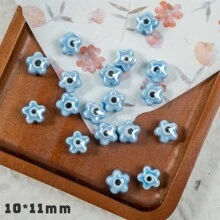 10pcs Colorful Flower Shaped Hand Painted Ceramic DIY Beads For Bracelet, Necklace, Earrings, Phone Charm Pendant Jewelry Making Valentines