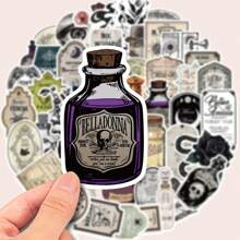 50 件哥特式魔法药水贴纸，个性化装饰，适用于吉他、笔记本、行李箱、电脑、摩托车、滑板、学校用品、返校