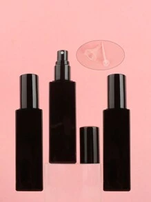 Square 20ml Black Frosted Refillable Perfume & Toner Spray Bottle, Transparent Glass Fine Mist Press Pump Portable Empty Container For Essence, Liquid Sampling - Available In A Pack Of 1/3/5/10