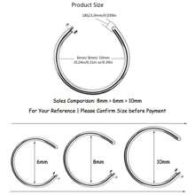 6Pcs Fake Nose Rings For Women Stainless Steel Lip Rings Labret Ring Nostril Hoop Piercing Studs Nose Piercing Jewelry