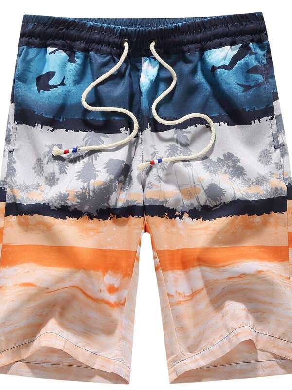 Boyfriend Style Mens Swim Shorts Board Shorts Swimwear Hawaiian Beach Shorts For Boyfriend Style Men