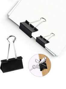 100 piezas de clips para carpeta de tamaños surtidos, extra grande, grande, mediano, pequeño, mini y micro, clips de papel para oficina, hogar y escuela, para cubrir diferentes necesidades - Negro, de vuelta a la escuela, útiles escolares
