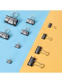 100 piezas de clips para carpeta de tamaños surtidos, extra grande, grande, mediano, pequeño, mini y micro, clips de papel para oficina, hogar y escuela, para cubrir diferentes necesidades - Negro, de vuelta a la escuela, útiles escolares