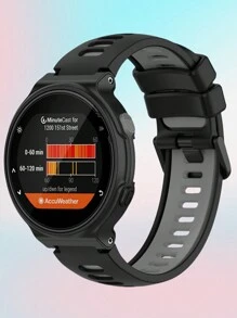 適用於Garmin Forerunner 735XT/630/620/235/230/220，Approach S20/6/5，雙色替換手錶帶，共8種顏色可選。隨附拆卸工具，由矽膠製成，覆面光滑舒適，輕便、防水耐汗，男女適用，非常適合運動、商務、休閑及各種場合使用。 - 複色 - 查看 8