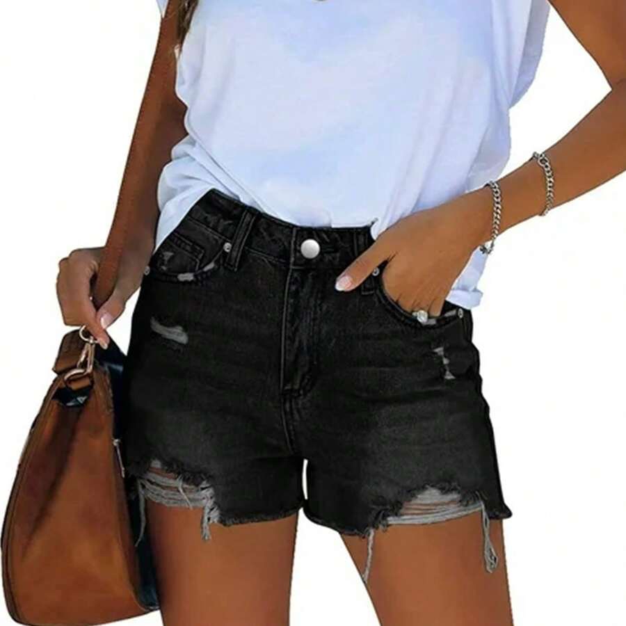 Women Shorts - 黑色 - 查看 1