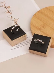 1pc Natural Bamboo Wooden Ring Holder Jewelry Display Stand For Ring - Multicolor - View 13