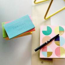 500 Pcs Index Cards, 3x5 Inches Colored Flash Cards With Ring, Lined Notecards Ruled Study Card Flashcards Heavy Note Cards For Studying, Learning, School, College - As Shown - View 5