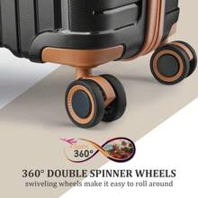 Joyway 5 件行李箱套装硬壳轻便行李箱带 TSA Lock 万向轮旅行箱行李箱耐用旅行行李箱套装 - 黑色 - 查看 4