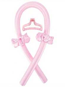 4pcs/Set Pink/Leopard U-Shaped Foam Hair Rollers For Women, Including 1 U-Shaped Roller, 2 Hair Ties, And 1 Hair Clip. For Soft And Natural Curls Without Heat, Can Be Used As Sleep Hair Rollers. Suitable For All Women, Home Use, Daily Use, Travel, Portable Hair Curling Tool. - Multicolor - View 4