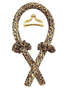 4pcs/Set Pink/Leopard U-Shaped Foam Hair Rollers For Women, Including 1 U-Shaped Roller, 2 Hair Ties, And 1 Hair Clip. For Soft And Natural Curls Without Heat, Can Be Used As Sleep Hair Rollers. Suitable For All Women, Home Use, Daily Use, Travel, Portable Hair Curling Tool. - Multicolor - View 5