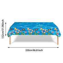 Set de vajilla para fiestas temáticas en la piscina para 10 personas que incluye platos de papel, servilletas, vasos, mantel y decoraciones para fiestas de cumpleaños - Multicolor - Ver 13