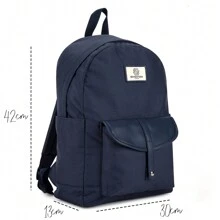 Seventeen London 'Notting Hill' Classic Style Backpack In A School Bag Design – Fits Laptops Up To 15.6" - Navy Blue - View 7