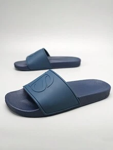 Dép đi trong nhà bằng PVC cho nam, dép đi trong nhà thoải mái, dép đi trong nhà đế dày bền nhẹ chống trượt, dép đi trong nhà ngoài trời - Màu xanh hải quân - Xem 2