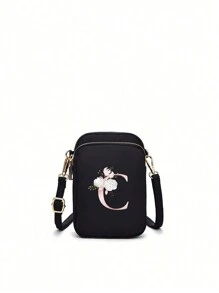 1 chiếc Túi đeo chéo thời trang giải trí có túi vải đựng điện thoại di động Ví đựng tiền xu theo chiều dọc khi đi du lịch. Quà tặng trở lại trường - màu đen - Xem 15