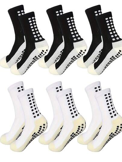 Sports Outdoor 4/5/6 Pairs Men's Performance Sports Socks With Enhanced Grip - Moisture-Wicking, Breathable Fabric - Ideal For Football, Basketball & Running