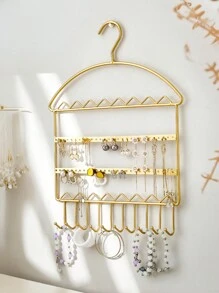 New Simple Wall Mounted Jewelry Storage Rack, Baby Headband, Necklace, Bracelet, Stud Earring, Jewelry, Multi-Functional Storage Hook, Non-Punch Rack - Multicolor - View 11