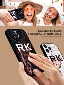 1 pieza Funda personalizada para teléfono con iniciales, funda de iPhone con diseño de nombres personalizados, funda de teléfono con nombre personalizado con iniciales, regalo de aniversario, regalo de San Valentín, regalo de cumpleaños, regalo de boda, regalo del Día de la Madre, regalo del Día del Padre, regalo para mejor amiga, regalo para mamá/papá, regalo para novio, regalo para novia - Multicolor - Ver 6
