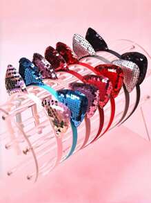 1/12pcs Cat Ear Sequined Headband Hair Accessories For Women, Cute Party/Festival Headdress,Cat Ears,Hairband,Hair Hoop Headbands - Multicolor - View 5