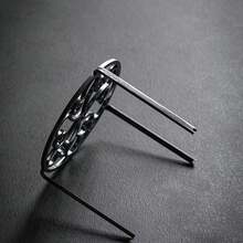 1 件铁制茶壶三脚架，带简易木制炉架，适用于室内和室外烧水，酒精灯架用于茶道火盆炉铁壶，是户外爱好者和茶爱好者的完美礼物 - 深灰色 - 查看 4