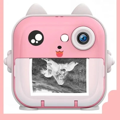 Camera Instantanea Infantil Filmadora Full Hd Divertida Jogo Tira foto e Imprime na Hora com 2 Rolos De Papel De Impressão E Leitor De Cartão, Corda De Suspensão