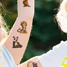 12 piezas Tatuajes temporales con estampado de animales, rellenos de favor de fiesta con tema de animales de granja - Multicolor - Ver 6