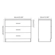Modern Simple 3-Drawer Dresser - White - View 11