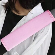 2pcs Car Seat Belt Shoulder Pad, Pink Universal Safety Belt Cushion Cover - Pink - View 1