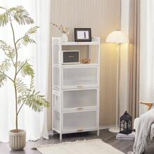 5-Layer Multifunctional Storage Cabinet With Cabinet Door Storage Cabinet Rack Storage Rack White