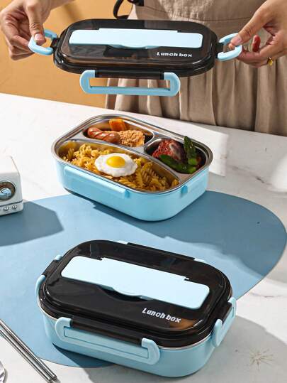 1 个 304 不锈钢便当盒，多功能食品容器，适用于学校、学生、户外、婚礼、派对、送礼、生日、圣诞礼物，防漏、便携，带隔层