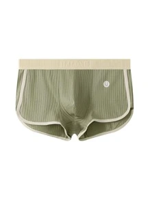 3pcs  Sports Men's Boxer Briefs In Solid Colors With Ribbed Design - Multicolor - View 5