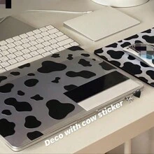 TYFYO 5 hojas/130 piezas Pegatinas de estampado de vaca, calcomanías autoadhesivas con patrón de vaca negra, pegatinas decorativas de manchas negras para decoración de fiesta temática de vaca o manualidades DIY