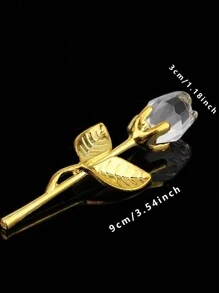 1pc Glass Rose Mini Crystal Flower Artificial Flowers,Mini Crystal Gift Box Decoration Red Rose Flower Artificial Flowers Party Gift For Women, Glass Rose Mini Crystal Flower Artificial Flowers Wedding Party Gift Room Ornament Office Desktop Decoration