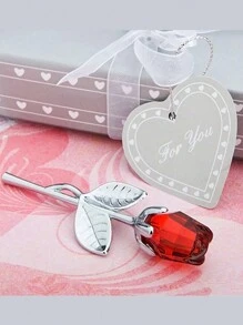 1pc Glass Rose Mini Crystal Flower Artificial Flowers,Mini Crystal Gift Box Decoration Red Rose Flower Artificial Flowers Party Gift For Women, Glass Rose Mini Crystal Flower Artificial Flowers Wedding Party Gift Room Ornament Office Desktop Decoration