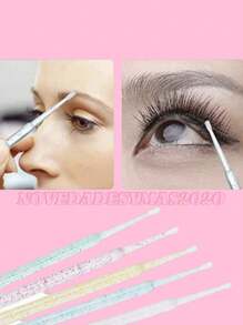 Kit 250 Piezas, 50 Cepillo Glitter , 100 Anillos , 100 Microbrush Para Pestañas - Multicolor - Ver 4