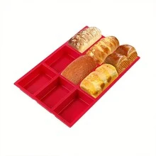 1pc Mini Loaf Pan, 12.2''x8.3'', 9-Cavity Silicone Baking Mold, Suitable For Mini Bread, Cake, Meatloaf, Cornbread, Brownie, Muffin, Rectangular Soap,Kitchen,Kitchen Items,Food,Cooking,Camping,Room Decor,Organizer,Party. - Multicolor - View 5