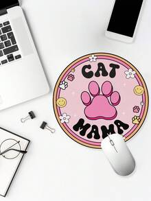 Cute Pink Cartoon Cat Mouse Pad - Soft, Smooth,  - Ideal For Office And Desk Use - Minimalistic And Perfect - Pink - View 5