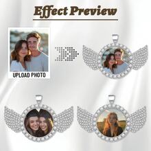 1 Peça Colar de Foto Personalizado, Colar Personalizado com Pingente Redondo de Foto de Lembranças com Asas de Anjo Colorido, Corrente de Pescoço de Liga Simples, Estilo Hip-Hop, Presente Comemorativo, para Namorada ou Namorado, para Pai e Mãe, Presentes do Dia dos Pais, Presente Perfeito para Família e Dia dos Namorados Lantejoulas Estilosas, Vintage, Contratadas, Simples, Unissex, Old Money, Casual, Moda Anos 2000, Personalizado Y2k, Personalizado, Presentes Únicos Ideais para Ele, Ela, Namorado, Namorada, Pai, Mãe, Família, Amigos, Avós, Filho, Filha, Animais de Estimação para Aniversários, para Uso Diário, para Baile de Formatura, para o Dia dos Pais, para o Dia das Mães, para o Dia dos Namorados, para a Formatura, para Casamentos