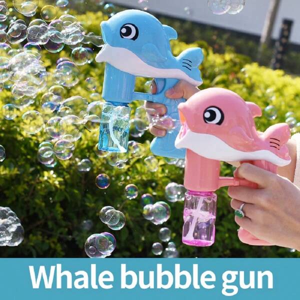 Pistola de burbujas automática de orca portátil, juguete imprescindible para verano, fiestas de cumpleaños y Pascua, interior y exterior, burbujas, pistola de burbujas, máquina de burbujas