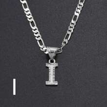 1入組女性金/銀鍍A-Z字母吊墜項鍊首飾類適用於生日,派對,婚禮 - 銀色 - 查看 15