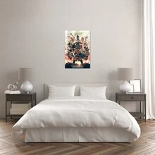 1張動漫海報，漫畫帆布海報，牆藝術印刷品，朋友禮物，適用於家居裝飾臥室裝飾，不含相框