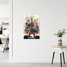 1張動漫海報，漫畫帆布海報，牆藝術印刷品，朋友禮物，適用於家居裝飾臥室裝飾，不含相框