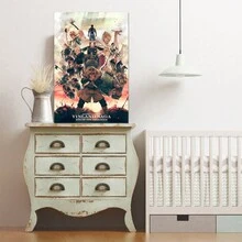 1張動漫海報，漫畫帆布海報，牆藝術印刷品，朋友禮物，適用於家居裝飾臥室裝飾，不含相框