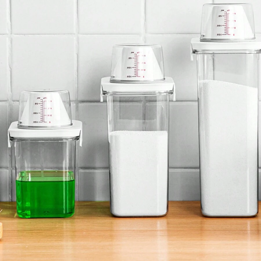 Hộp đựng bột giặt dung tích lớn chống ẩm - Hộp lưu trữ gia đình đa năng cho phòng tắm và nhà bếp - Nhiều màu - Xem 1