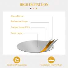 HOMCOM Metal Wall Art 25.6" In Round Wall Mirror - 金色 - 查看 3