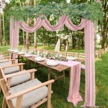 1pc, Vải tuyn trang trí nền vòm cưới Vải voan Dusty Rose Vải voan Rèm cửa Lễ cưới Tiệc chiêu đãi Đồ trang trí Rèm cửa Tiệc sinh nhật Đồ dùng Lễ Tiệc chiêu đãi Treo tường Quà tặng tốt nhất, Trang trí đám cưới, Trang trí nhà cửa, Trang trí phòng Quà tặng tiệc Cô dâu - Nhiều màu - Xem 7
