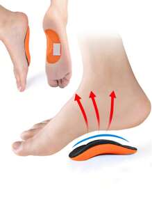 QKC 1 Pair Of Arch Support Insoles, Non-Slip EVA Massage Insoles, Arch Half Pads